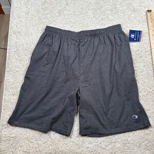 Champion Big Tall Men's 1X Jersey Athletic Shorts Dark Gray Elastic Waist NWT